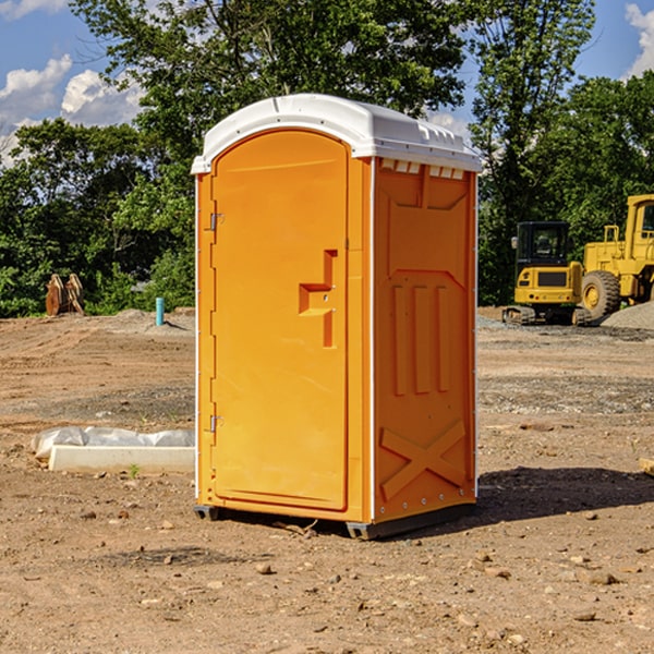 how often are the portable restrooms cleaned and serviced during a rental period in Plato MN